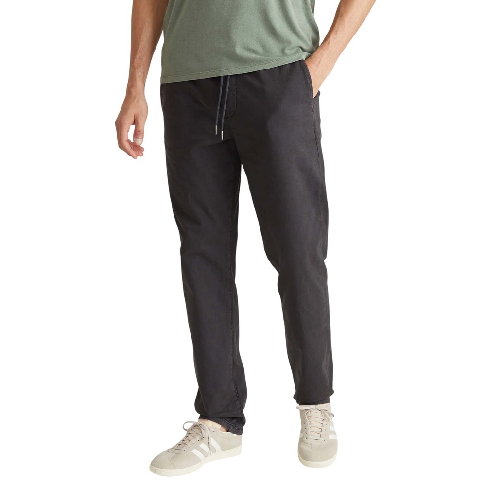 Marine Layer Saturday Slim Straight Twill Pant in Washed Black‎ Size S